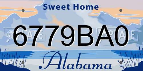 6779BA0 Alabama License Plate