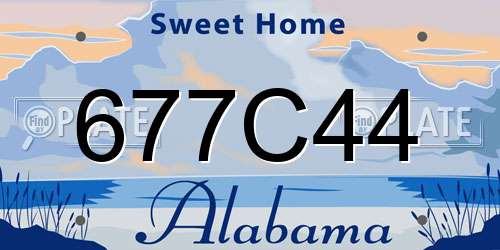 677C44 Alabama License Plate