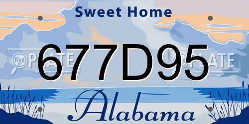 677D95 Alabama License Plate