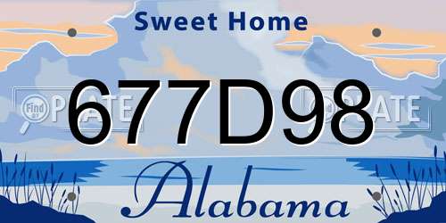 677D98 Alabama License Plate