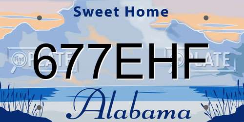 677EHF Alabama License Plate