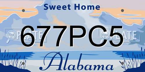 677PC5 Alabama License Plate