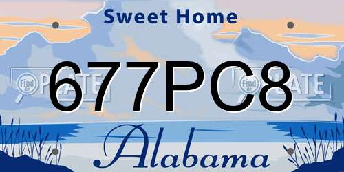 677PC8 Alabama License Plate