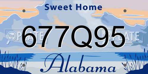 677Q95 Alabama License Plate