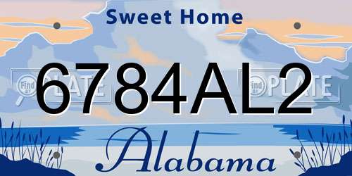 6784AL2 Alabama License Plate