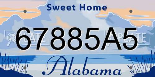 67885A5 Alabama License Plate