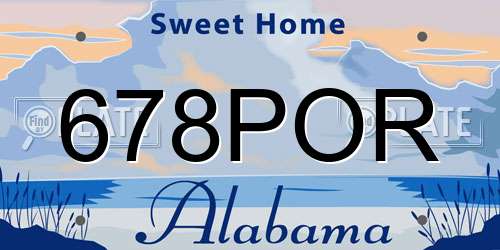678POR Alabama License Plate