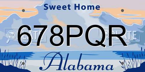 678PQR Alabama License Plate