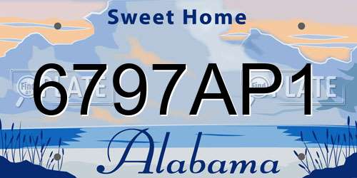 6797AP1 Alabama License Plate