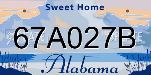 67A027B Alabama License Plate