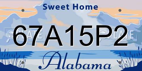 67A15P2 Alabama License Plate