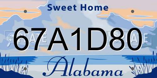67A1D80 Alabama License Plate