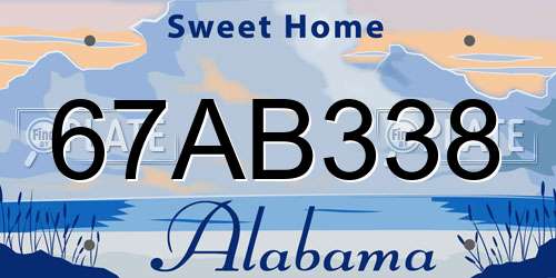 67AB338 Alabama License Plate