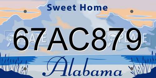 67AC879 Alabama License Plate