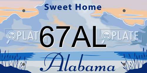 67AL Alabama License Plate
