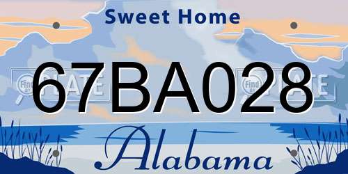 67BA028 Alabama License Plate