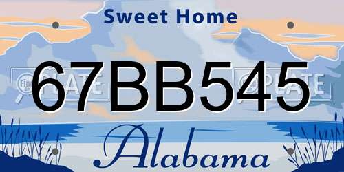 67BB545 Alabama License Plate