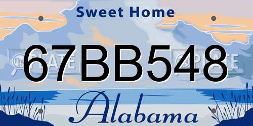 67BB548 Alabama License Plate