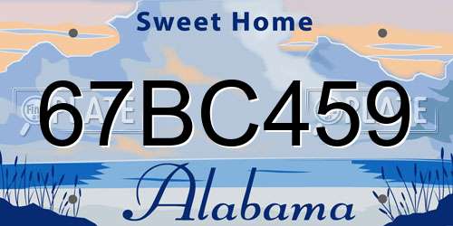 67BC459 Alabama License Plate