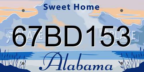 67BD153 Alabama License Plate