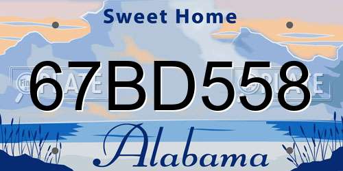 67BD558 Alabama License Plate