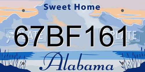 67BF161 Alabama License Plate