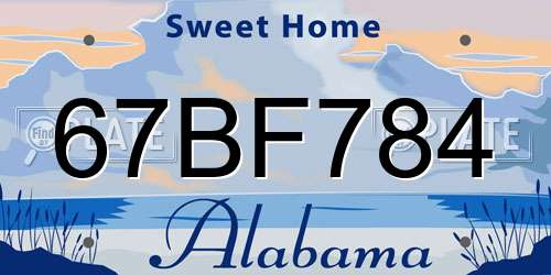 67BF784 Alabama License Plate