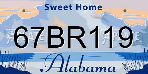 67BR119 Alabama License Plate