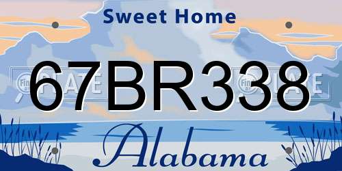 67BR338 Alabama License Plate