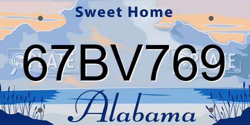 67BV769 Alabama License Plate