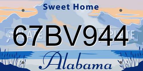 67BV944 Alabama License Plate
