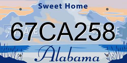 67CA258 Alabama License Plate