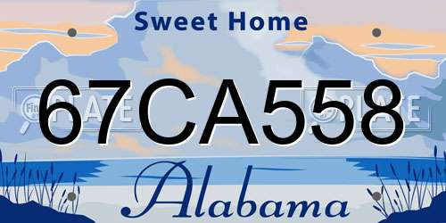 67CA558 Alabama License Plate