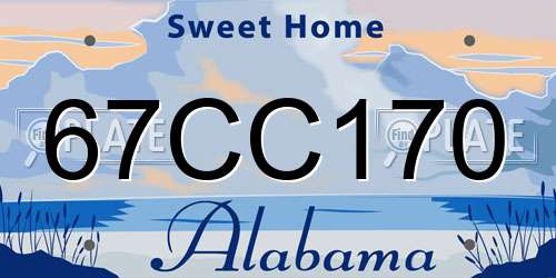 67CC170 Alabama License Plate
