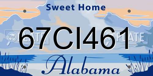67CI461 Alabama License Plate
