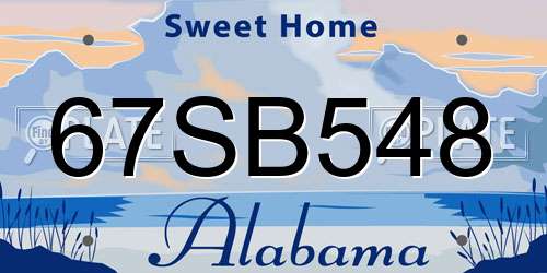 67SB548 Alabama License Plate