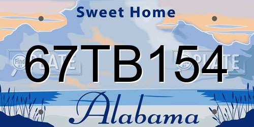 67TB154 Alabama License Plate