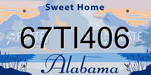 67TI406 Alabama License Plate
