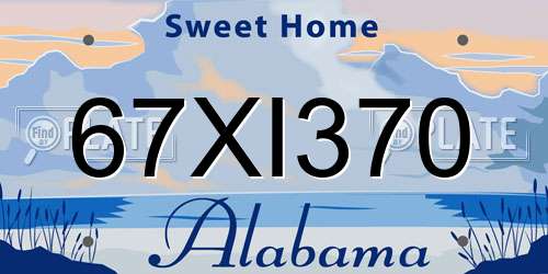 67XI370 Alabama License Plate