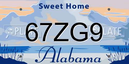 67ZG9 Alabama License Plate