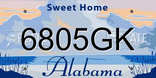 6805GK Alabama License Plate
