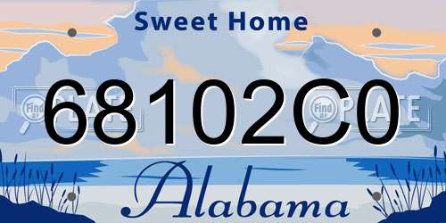 68102C0 Alabama License Plate