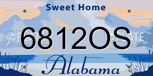 6812OS Alabama License Plate