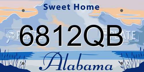 6812QB Alabama License Plate