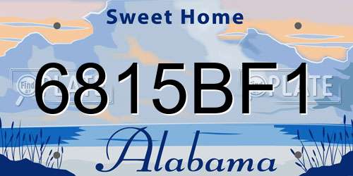 6815BF1 Alabama License Plate