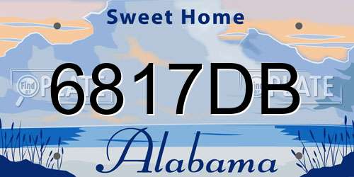6817DB Alabama License Plate