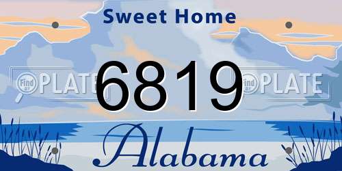 6819 Alabama License Plate