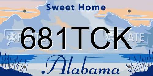681TCK Alabama License Plate