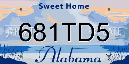681TD5 Alabama License Plate