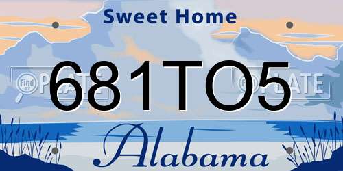 681TO5 Alabama License Plate